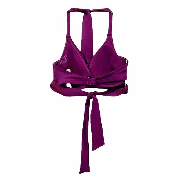 NWT Athleta Bra Cup Wrap Halter Bikini Top in Velvet Plum Purple Size 34 B/C NEW - Picture 3 of 13
